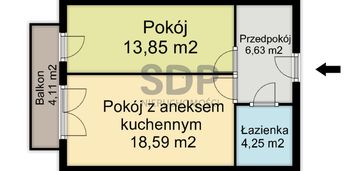 2-pokojowe mieszkanie w 2-piętrowym budynku