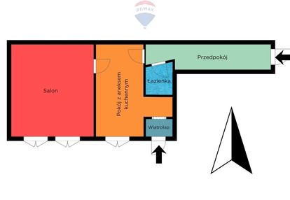 2 pokoje, parter, centrum brzezin + parking