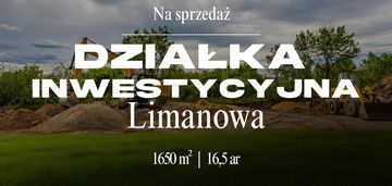 Działka inwestycyjna | 16,5 ar | mpzp | limanowa