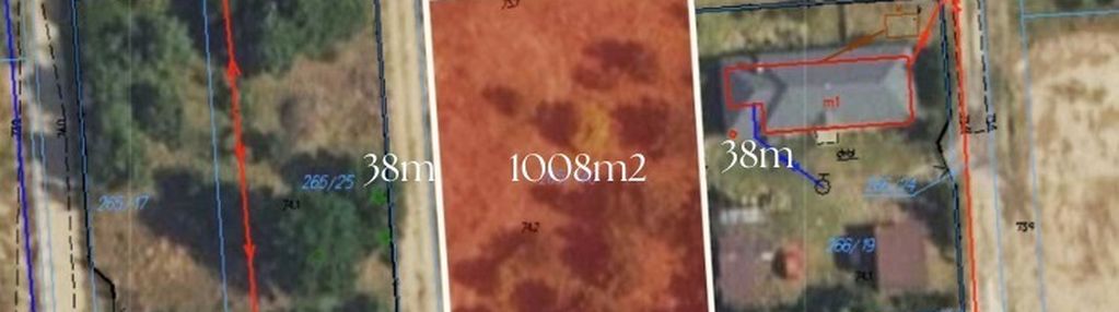 Działka budowlana 1008m2, nowe grochale