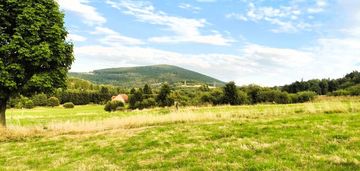 Widokowa działka pod lasem , prąd na działce