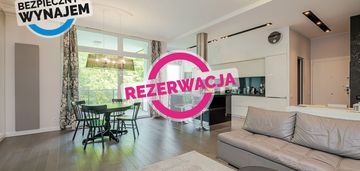 Apartament z widokiem na las, komórka i hala gar.