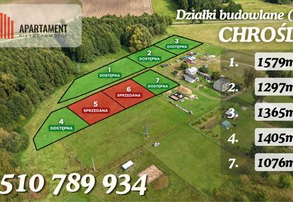 Działki z wz | chrośle | 1076-1579m | woda, prąd