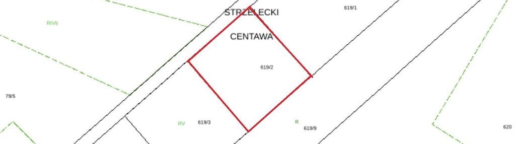 Działka budowlana na skraju wsi 1200 m2 w centawie