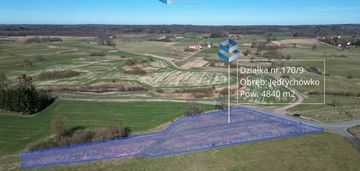 Działka 4840 m² – jędrychówko, blisko morąga
