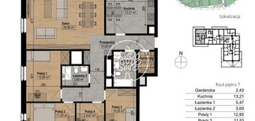 Pięciopokojowe mieszkanie z dwoma balkonami