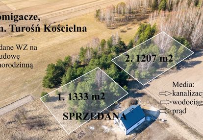 *działki z wydanymi wz* pomigacze*1207 m2*