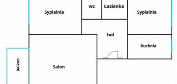Trzy niezależne pokoje z osobną kuchnią