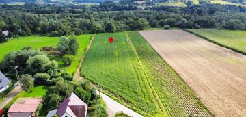 Działka 85a, granicząca z rzeką rabą, media