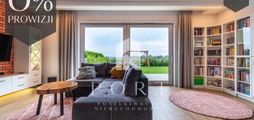 Dom bliźniak ze słonecznym i dużym ogrodem, garaż