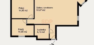 Przestronny 3 pokojowy apartament w śródmieściu
