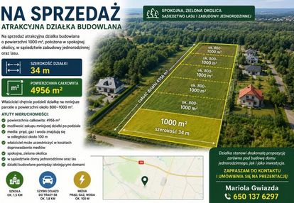 Działka o powierzchni od 800m2 - 1000 m2