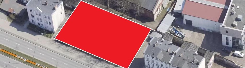 Działka usługowo, handlowa przy ruchliwej ulicy żurawia