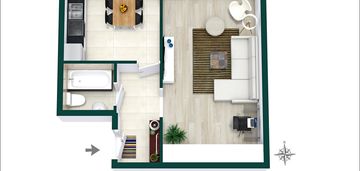 Przytulne, ciche, rozkładowe 1 lub 2pokoje – metro