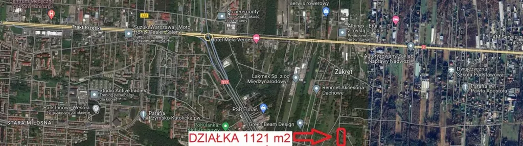 Działka na sprzedaż 1121m2