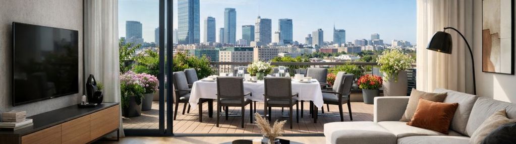 Apartament z dużym tarasem na mokotowie