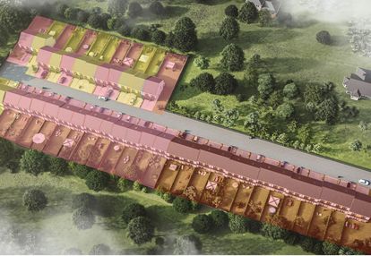 Bezpośrednio nowoczesne osiedle domów jednorodzinnych