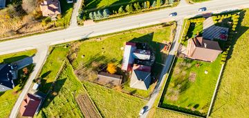 Działka budowlana z domem i budynkami gospodarczym
