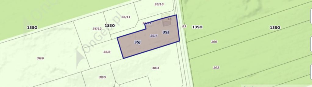 Działka budowlana pow. 1977 m2