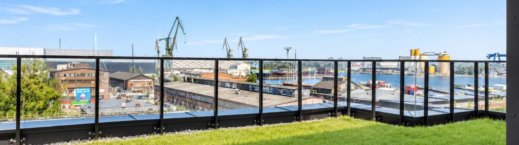55-metrowy taras! widok na motławę, stocznię i żur