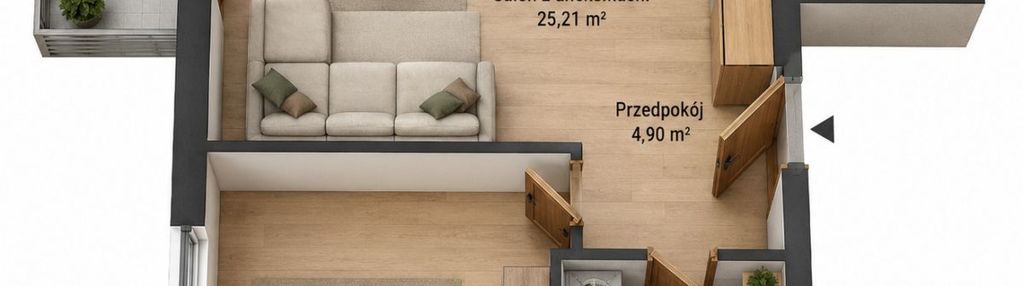 2 pokoje 48 m² | okolice przewozu | balkon