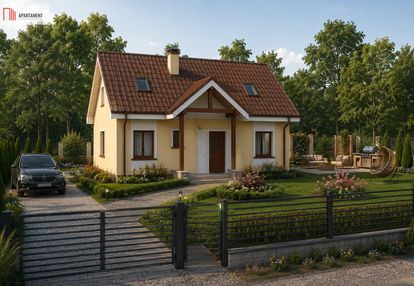 Działka z projektem przy lesie i jeziorze–kornelin