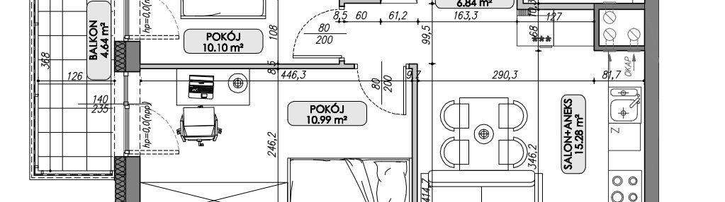 3 pokoje na 46m2 ! ogrzewanie podłogowe standard +