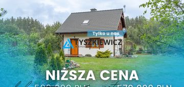 Urokliwy dom, otoczony drzewami, nad j.kamieniczno