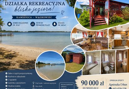 Działka rekreacyjna blisko jeziora