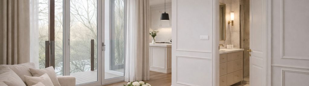 Wikana residence-duży balkon i piękny widok.