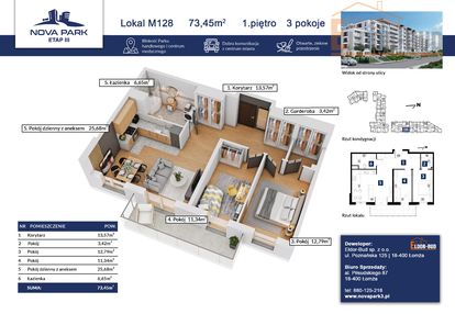 Duże i atrakcyjne mieszkanie m-128