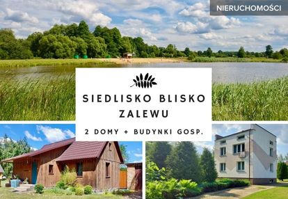 Siedlisko z 2 domami, obok zalewu i lasu