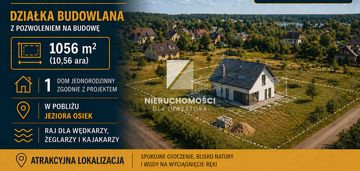 Działka budowlana w pobliżu jeziora osiek 1056 mkw