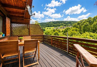 Drewniany dom całor.|1158 m² działki| pięny widok