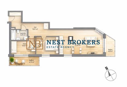 Nowe mieszkanie z trójstronnym układem p. czerwony
