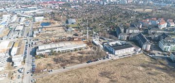 Działka zabudowana obiektami komercyjnymi