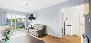 2 pokoje, balkon, parter, 43m3, gotowe