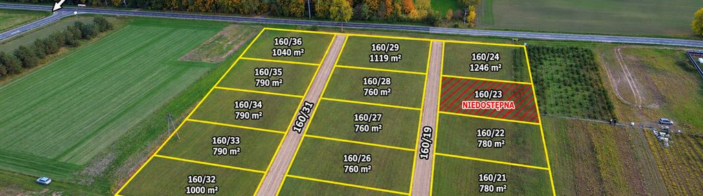 15 działek z wz | dom jednorodzinny | gąsiorowo | 760–1246 m²