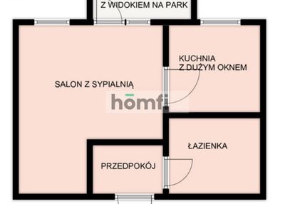 Kawalerka z balkonem, piękny widok na park zdrowia