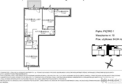 Stan deweloperski 3 pokoje 64 m² | nowy świat