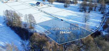 Działka nad rzeką , pow. 2842 m2 budy zosine / wz