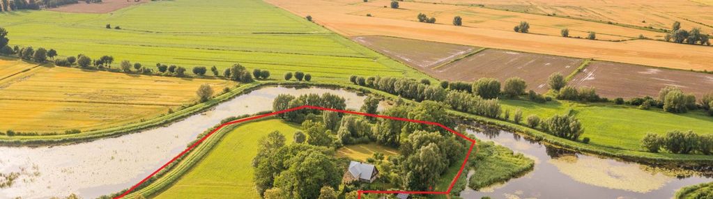 Działka z domem z 40 metrową linią brzegową rzeki