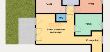 4-pokoje z tarasem, miejscem postojowym i komórką