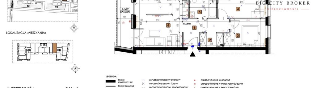 Czechów / mieszkanie 56m2 / trzy pokoje / nowe