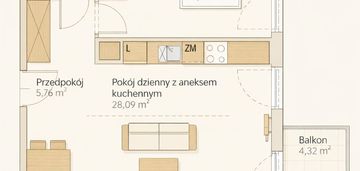Deweloperskie mieszkanie z możliwością aranżacji.