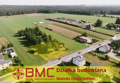 Działka budowlana woźniki dyrdy 1699m2