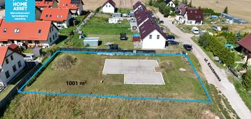 Działka 1001 m² z rozpoczętą budową domu 155 m2