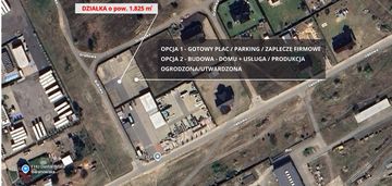 Działka budowlana - dom i usługa - 1825 m2