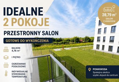 2 pokoje, piękny salon