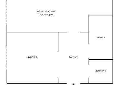Salon z aneksem i sypialnia po remoncie